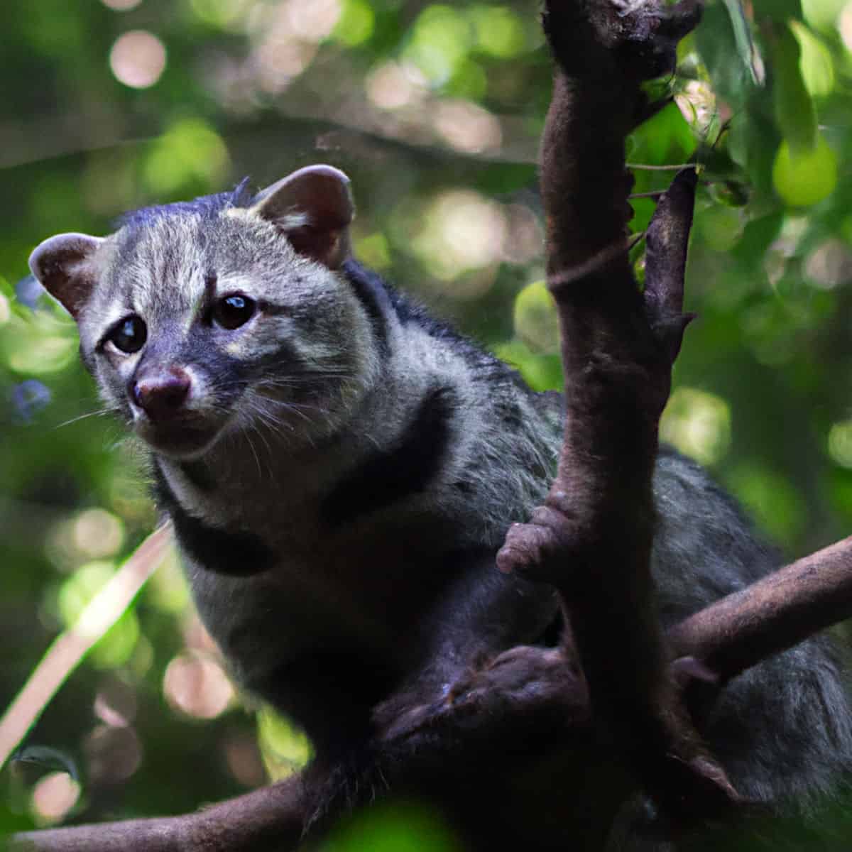 a civet sitting on a branch