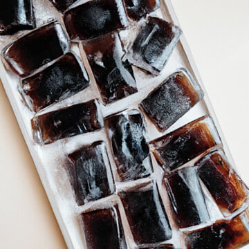 a tray of coffee ice cubes