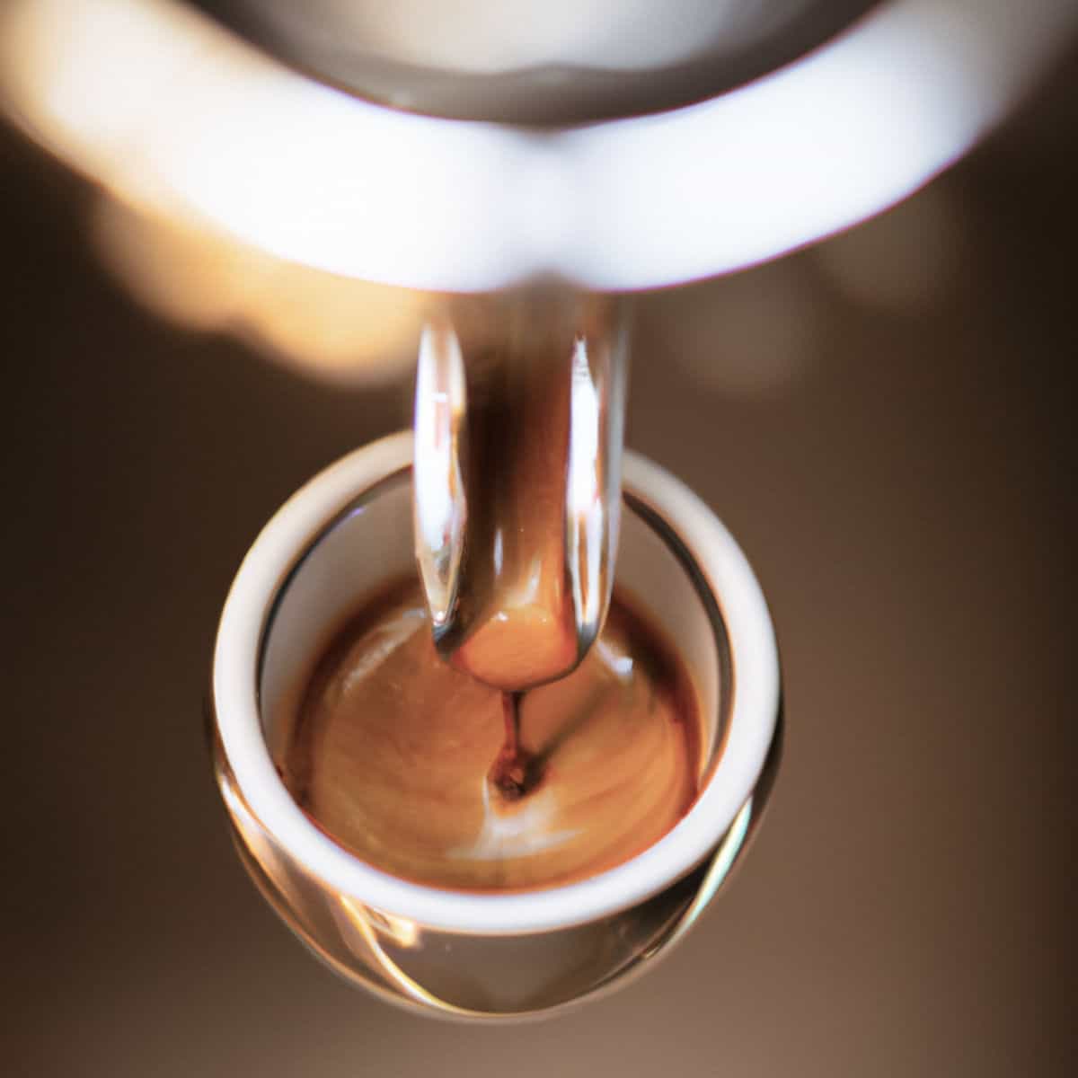 espresso shot being poured into an espresso cup