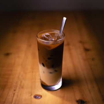 vietnamese iced coffee on a wooden table